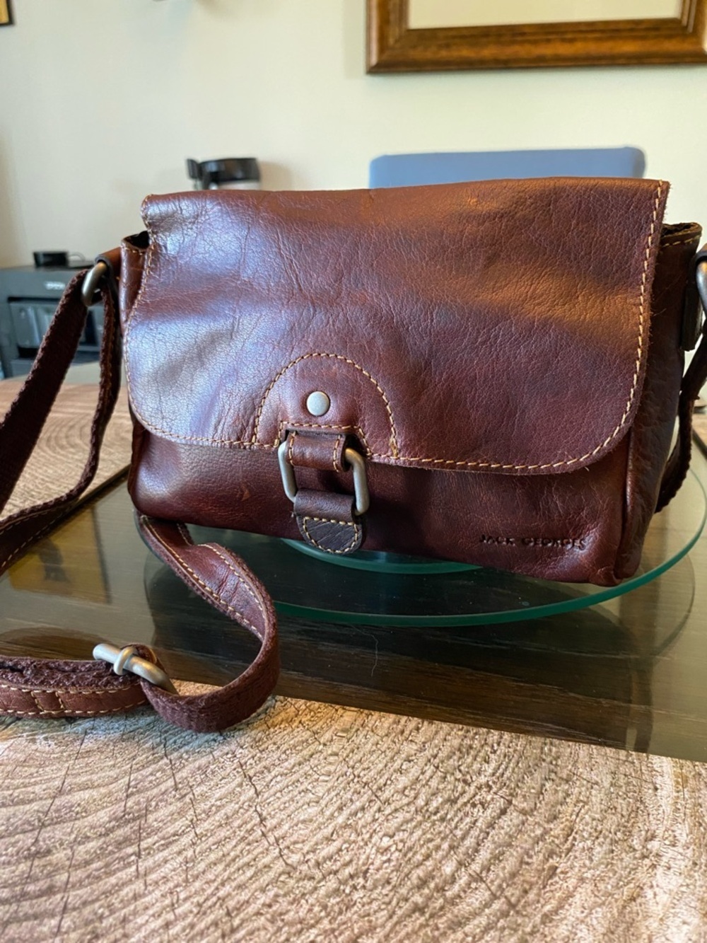 Jack Georges Voyager Emma Petite Crossbody Bag 7217 Brown Leather
